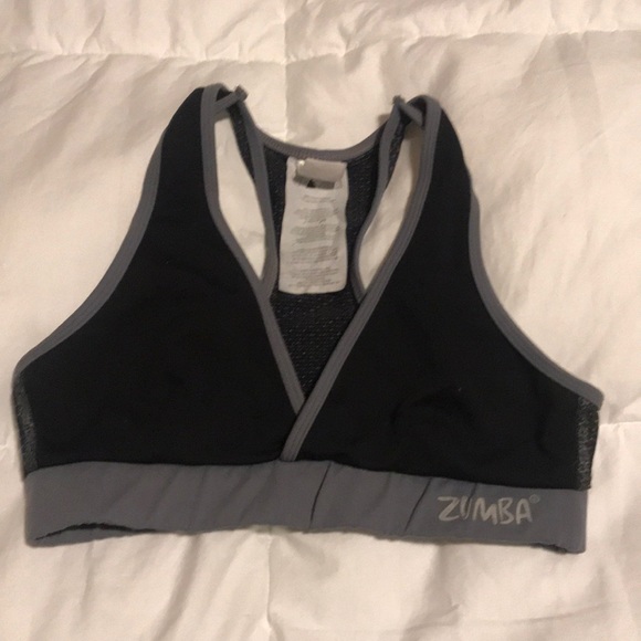 Zumba Fitness Tops - Zumba Sports Bra Medium In EUC Black Active Wear
